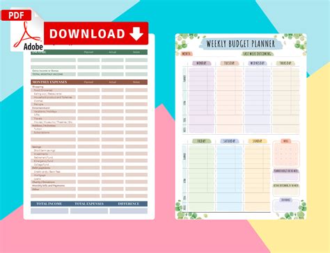 Printable Personal Budget Planner Templates Download Pdf