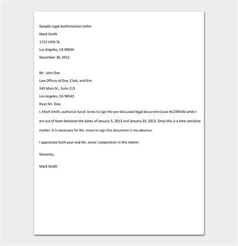 26 Authorization Letter Examples And Templates Free ᐅ Free Download