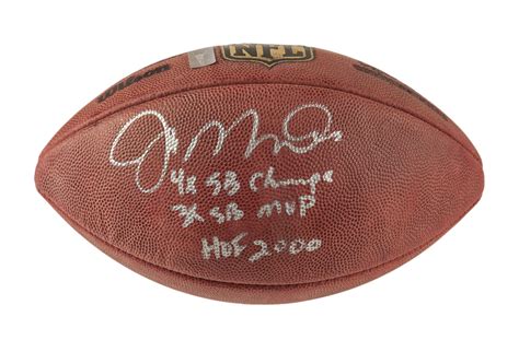 Lot Detail Joe Montana Signed Football With Multiple Inscriptions
