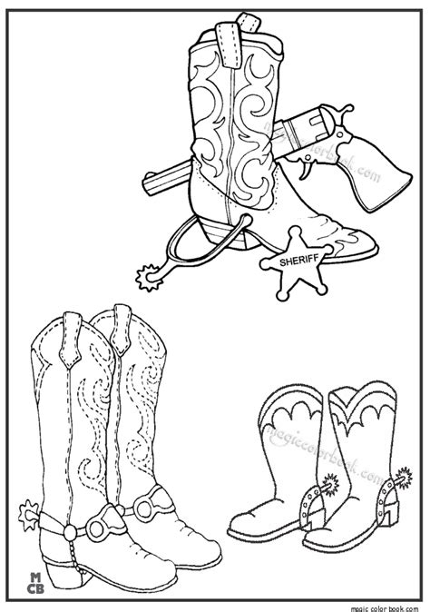 Cowboy hat outline coloring pages page. Cowgirl Boots Coloring Pages at GetDrawings | Free download