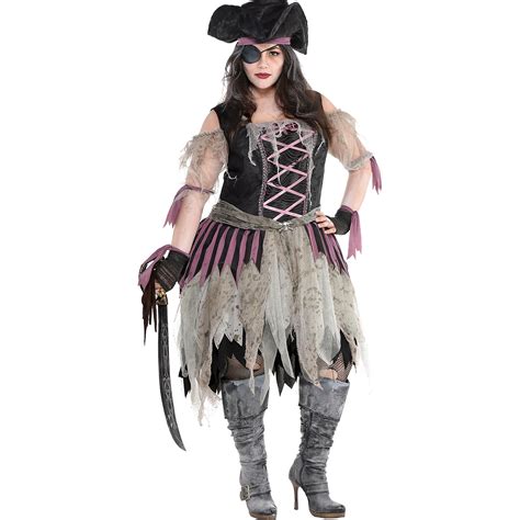 Haunted Pirate Wench Costume For Adults Plus Size With A Dress Hat And More Ebay