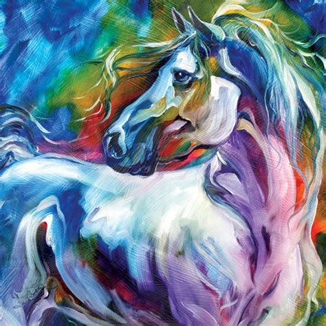 Wall Art 100 Handpainted Modern Abstract Horse Pictures On Canvas