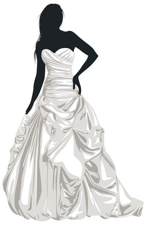 Bride Silhouette Wedding Dress Clip Art Wedding Dress Png Download