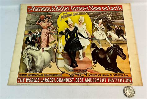 Lot Vintage The Barnum Bailey Greatest Show On Earth The Meer Babes Circus Poster