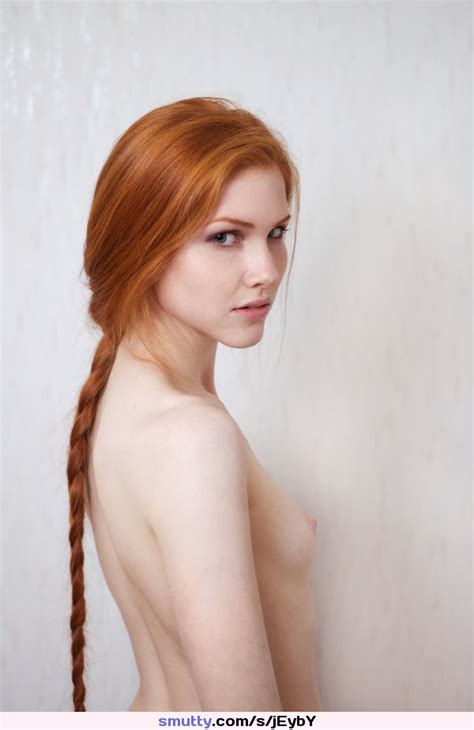 Gorgeous Eyecontact Portrait Ginger Braid Slim Slender