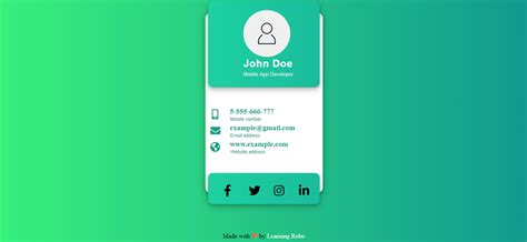 Responsive Business Card Design With Modern Ui Using Html And Css