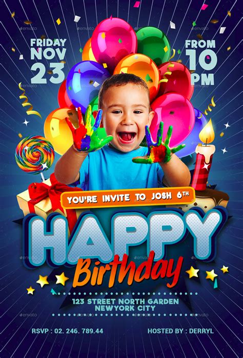 FREE 16+ Children Birthday Invitation Designs & Examples in Word | PSD