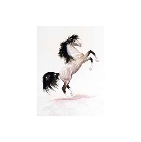 Watercolor Horse Art Rearing Horse Print Wild Horse Art Etsy