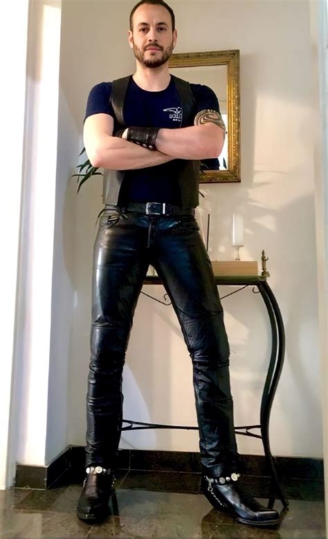 Leather Fashion Men Leather Jeans Men Tight Leather Pants Leather