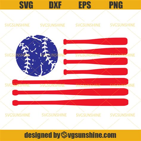 Baseball Flag SVG, USA Flag SVG, 4th of July SVG, America SVG