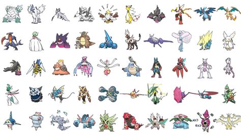 All Mega Evolutions Pokemon Types And Height Comparison Youtube
