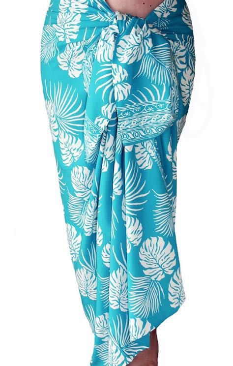 turquoise sky beach sarong hawaiian jungle leaf batik sarong etsy beach sarong sarong wrap