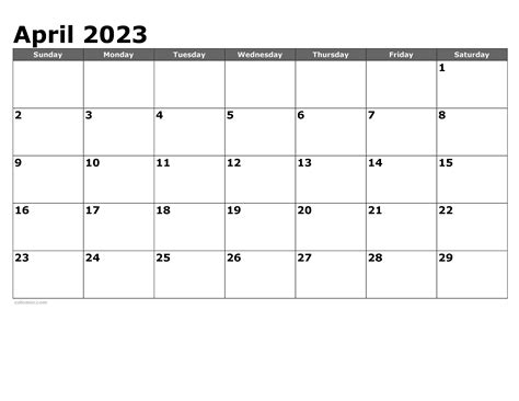 Printable April 2023 Calendar With Lines Mobila Bucatarie 2023