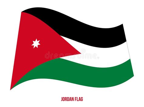 Jordan Flag Waving Vector Illustration On White Background Jordan