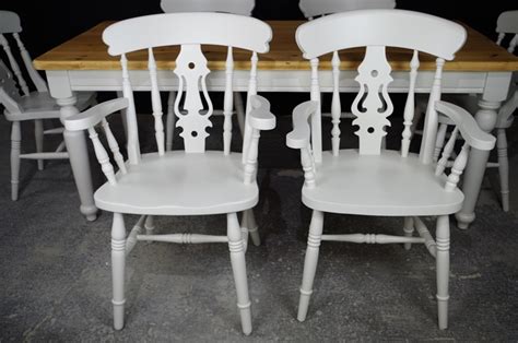 6ft Country Pine Farmhouse Table 6 Beech Fiddleback Chairs Painted