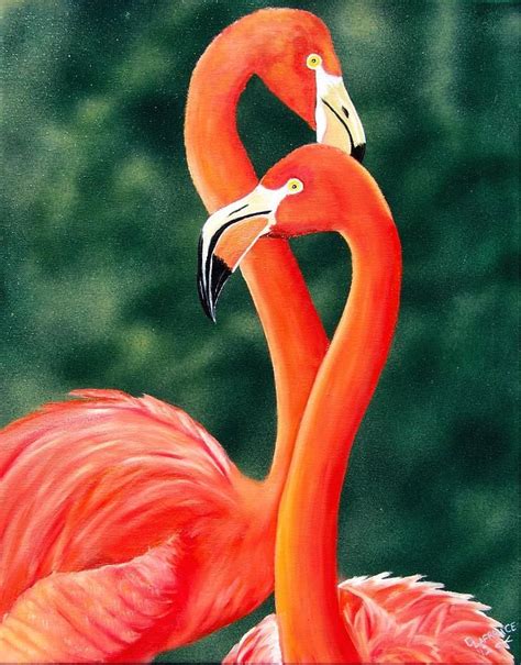Flamingos Painting By Debbie Lafrance Flamingos Fine Art Prints And