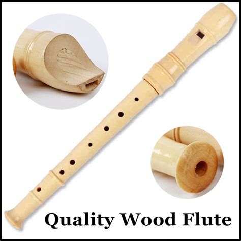 8 Holes Wooden Soprano Recorder Flute Woodwind Musical Instruments ...