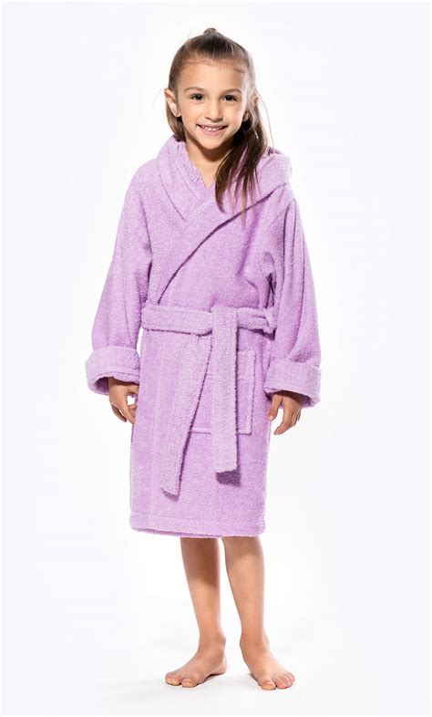 Kids Robes Terry Kids Robes 100 Turkish Cotton Lavender Hooded