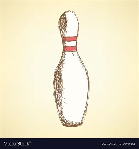 Sketch Bowling Pins In Vintage Style Royalty Free Vector