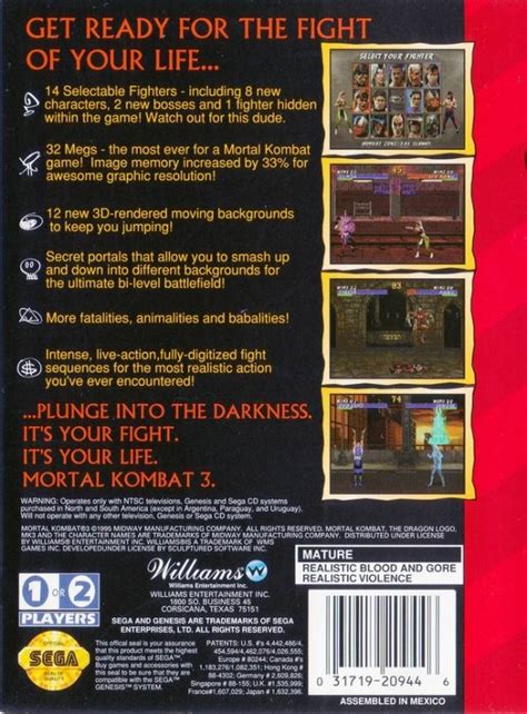 Mortal Kombat 3 For Sega Genesis Sales Wiki Release Dates Review