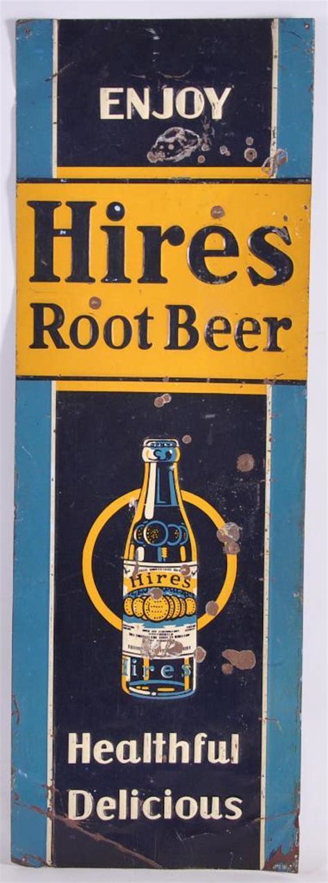 antique hires root beer advertising metal sign