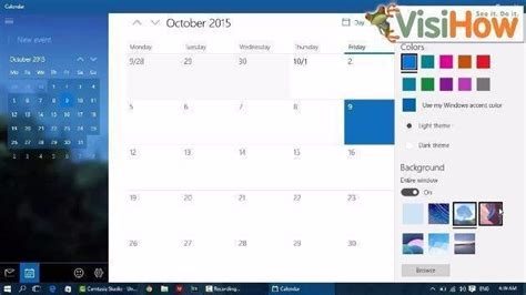 Change Background In Calendar In Windows 10 Visihow