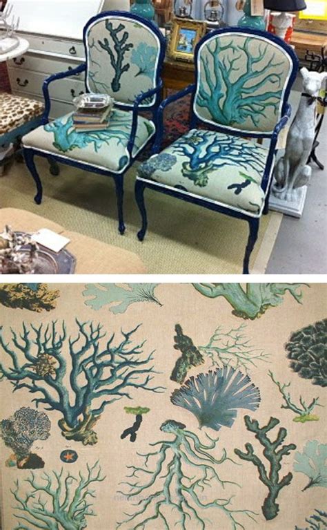 Look Over This Upholstered Chairs With Coral Fabric Find Coastal