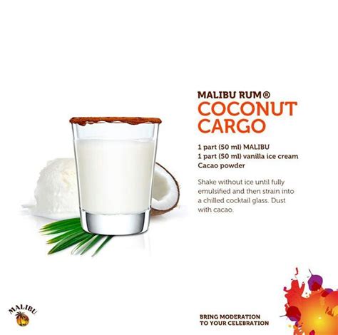 In another bowl beat the eggs with the malibu rum. Malibu Rum Coconut Cargo #drinks #cocktails #drinkrecipes ...
