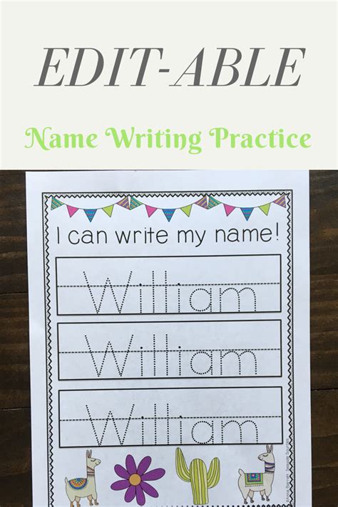 Editable Name Tracing Practice Name Writing Practice Writing