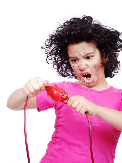 girl getting electrocuted royalty free stock image storyblocks