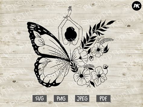 Girl butterfly fairy svg Butterfly flower svg png pdf jpg | Etsy