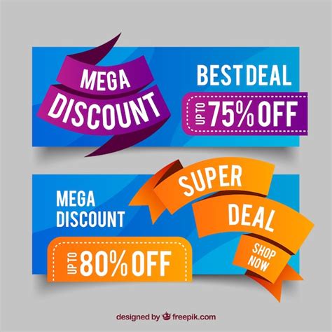 Free Vector Abstract Discount Banners