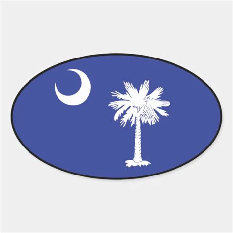 South Carolina Flag Oval Sticker Zazzle
