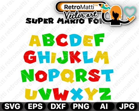 Eps Dxf Png Svg Printable Letters Pdf Numbers And Images Super Mario