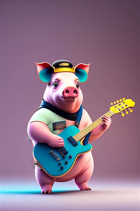 Download Pig Pig With Guitar Royalty Free Stock Illustration Image