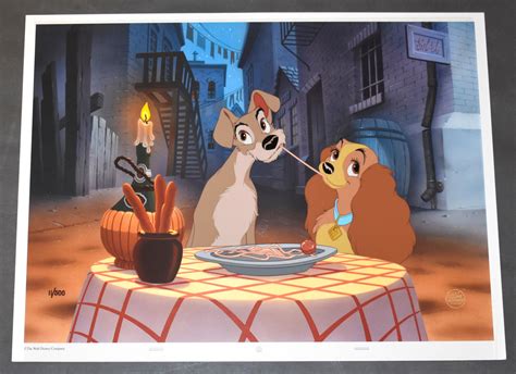 Original Walt Disney Limited Edition Cel Bella Notte From Lady And The