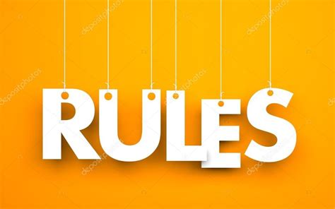 Rules Words Hanging On Ropes Stock Photo By © 127107746