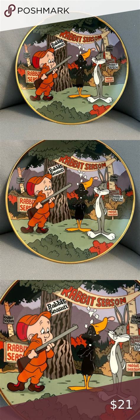 Rabbit Seasoning Ltd Ed 825 Fine Porcelain Looney Tunes Plate