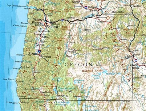 Map Of Oregon Mountains Ranges