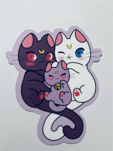 Sailor Moon Cat Stickers Luna And Artemis Cat Stickers Luna Etsy