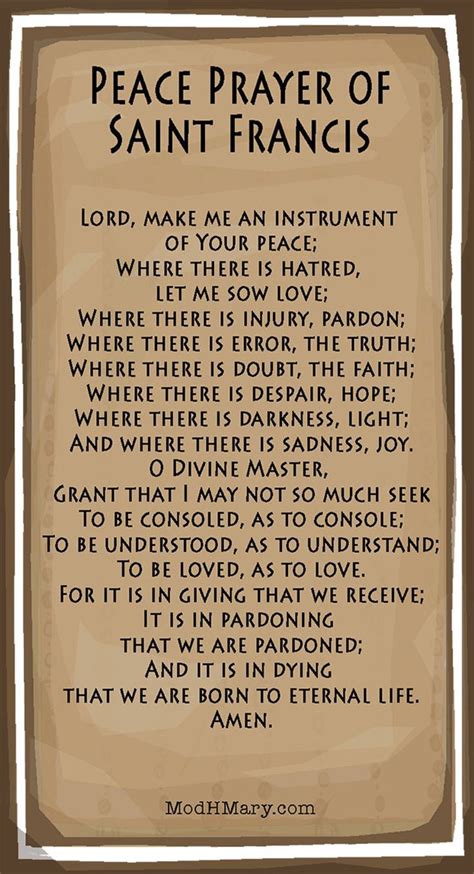 Printable Prayer Of St Francis