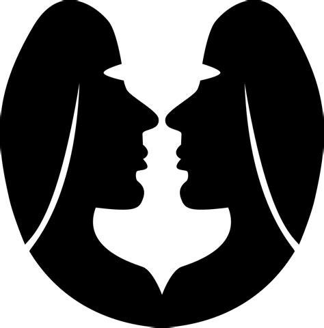 Gemini Zodiac Symbol Of Two Twins Faces Svg Png Icon Free Download