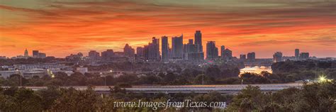 Austin Skyline October Sunrise 2 Pano Austin Texas Images From Texas