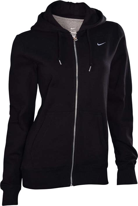 Nike Womens Classic Fleece Zip Up Hoodie Black Medium
