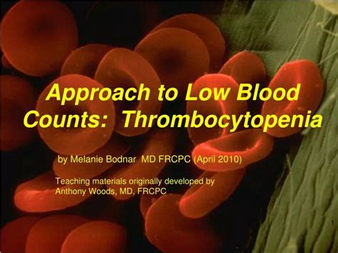 Ppt Approach To Low Blood Counts Thrombocytopenia Powerpoint