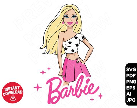 Barbie SVG cut file Cricut layered by color Barbie png | Etsy
