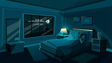 Bed Anime Bedroom Background Night Time - bmp-paraquat