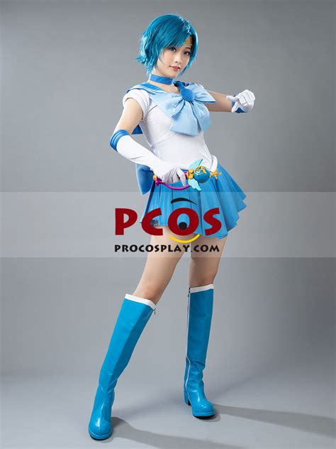 Sailor Moon Sailor Mercury Mizuno Ami Cosplay Costume Set Mp000571