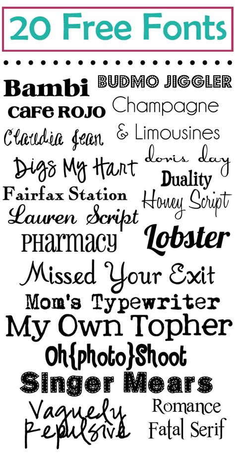 20 Super Cute Fonts