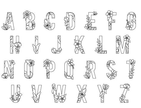 De grandes lettres décorées à colorier ou à illustrer pour s'amuser et apprendre l'alphabet. Lettre alphabet printemps à imprimer artherapie ...
